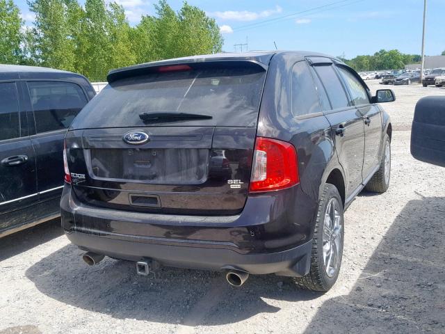 2FMDK4JC4DBB47434 - 2013 FORD EDGE SEL BLACK photo 4