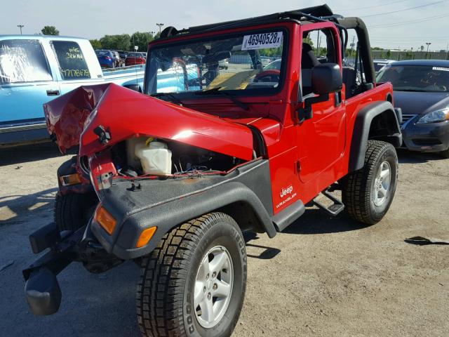 1J4FA29123P315712 - 2003 JEEP WRANGLER / RED photo 2