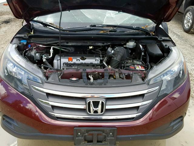 5J6RM4H33CL076908 - 2012 HONDA CR-V LX MAROON photo 7