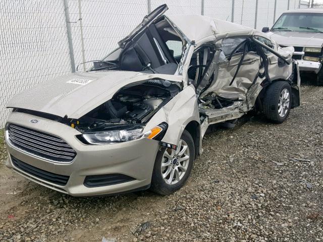 3FA6P0G78FR292360 - 2015 FORD FUSION S GOLD photo 2