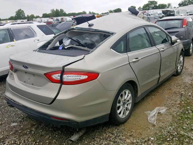 3FA6P0G78FR292360 - 2015 FORD FUSION S GOLD photo 4