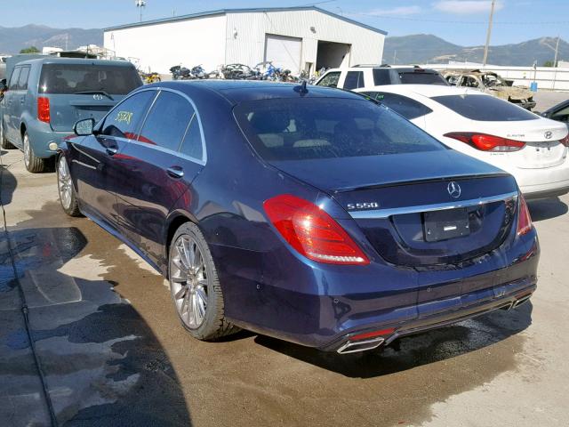 WDDUG8CB7FA189182 - 2015 MERCEDES-BENZ S 550 BLUE photo 3