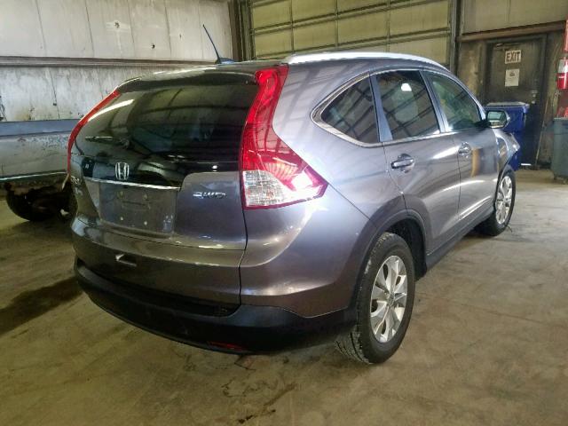 5J6RM4H77CL080950 - 2012 HONDA CR-V EXL GRAY photo 4