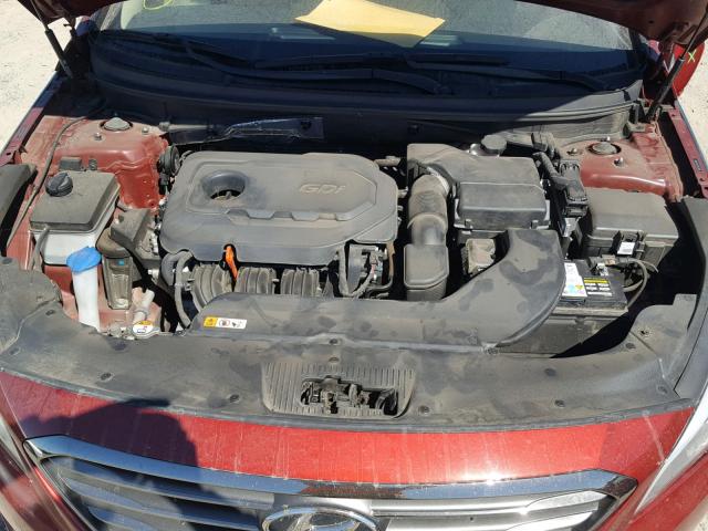 5NPE34AF2FH016266 - 2015 HYUNDAI SONATA SPO RED photo 7