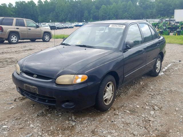 KMHVF24N6XU586305 - 1999 HYUNDAI ACCENT GL BLACK photo 2