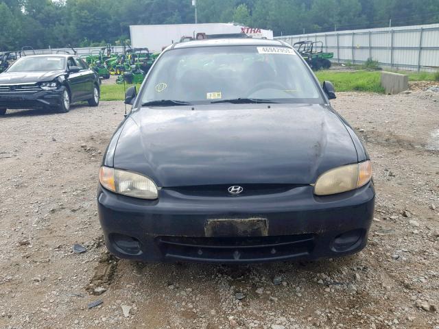 KMHVF24N6XU586305 - 1999 HYUNDAI ACCENT GL BLACK photo 9