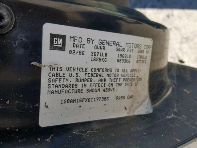 1G8AN15FX6Z177386 - 2006 SATURN ION LEVEL SILVER photo 10