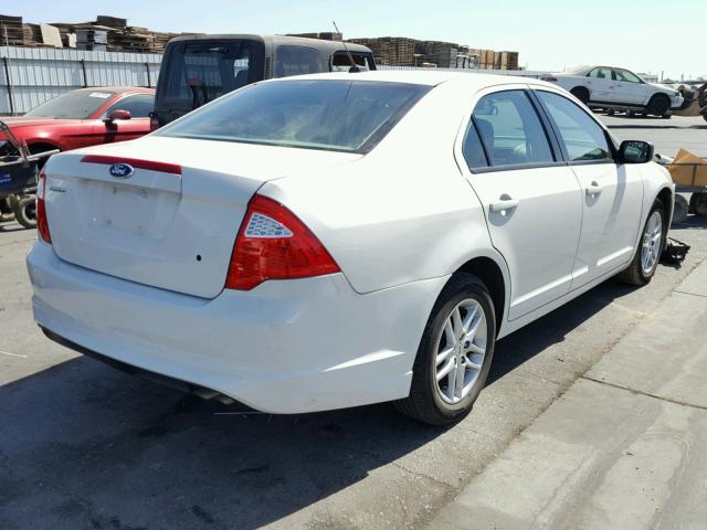 3FAHP0GA6CR333780 - 2012 FORD FUSION S WHITE photo 4