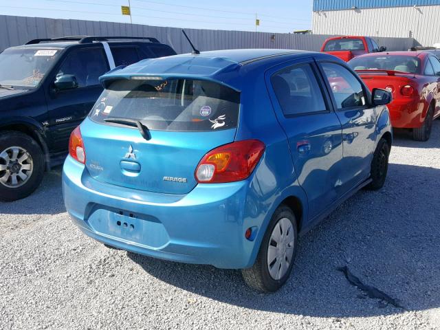 ML32A3HJ1FH002616 - 2015 MITSUBISHI MIRAGE DE BLUE photo 4