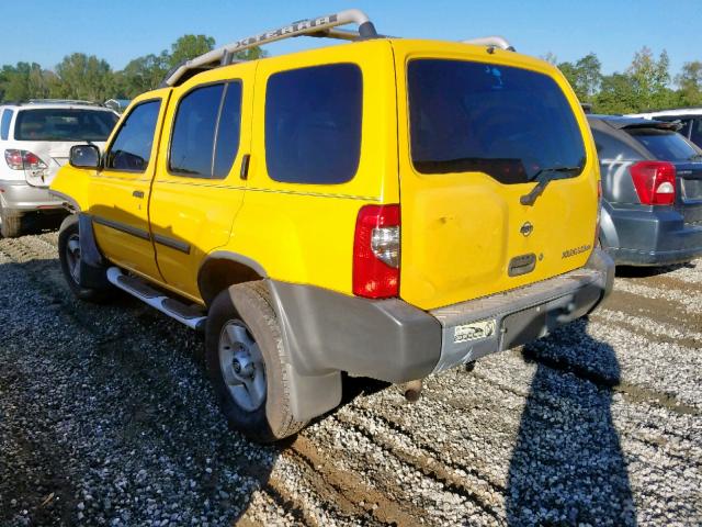 5N1ED28T41C577677 - 2001 NISSAN XTERRA XE YELLOW photo 3