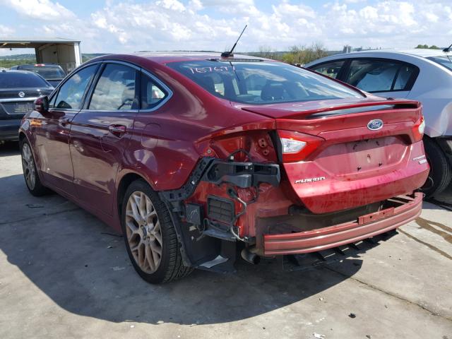 3FA6P0K92ER157012 - 2014 FORD FUSION TIT RED photo 3