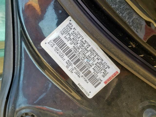 JT8BF28G3W0143066 - 1998 LEXUS ES 300 BLACK photo 10