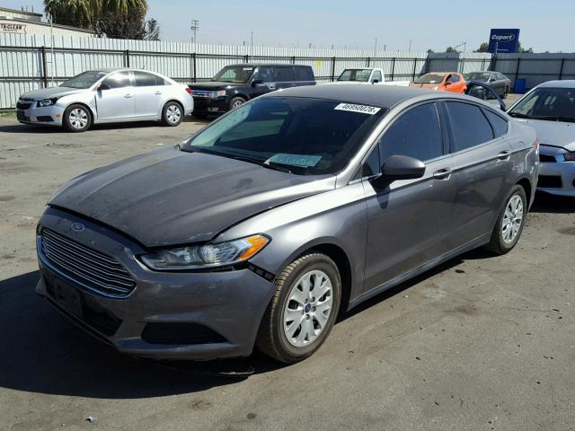 3FA6P0G73DR254676 - 2013 FORD FUSION S GRAY photo 2