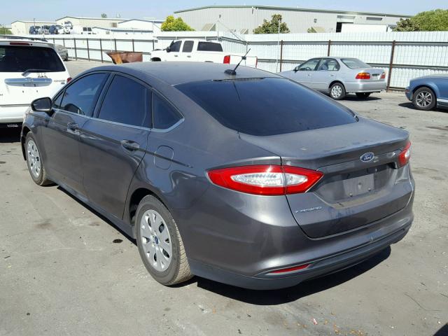 3FA6P0G73DR254676 - 2013 FORD FUSION S GRAY photo 3