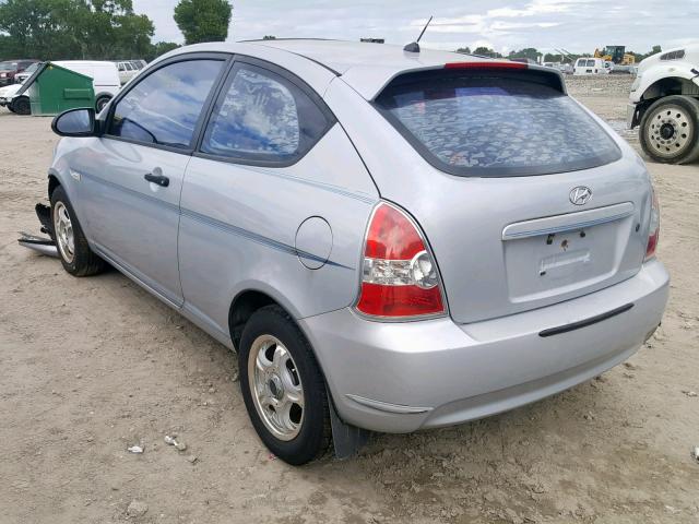 KMHCM36C37U001646 - 2007 HYUNDAI ACCENT GS SILVER photo 3