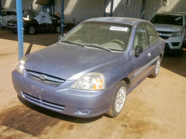 KNADC125346329069 - 2004 KIA RIO BLUE photo 2