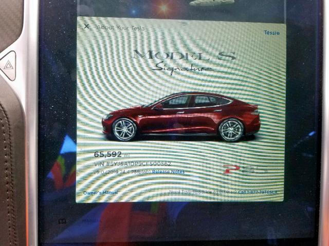 5YJSA1DP9CFS00562 - 2012 TESLA MODEL S BURGUNDY photo 8