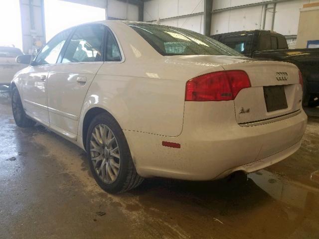 WAUAF78EX8A168999 - 2008 AUDI A4 2.0T WHITE photo 3