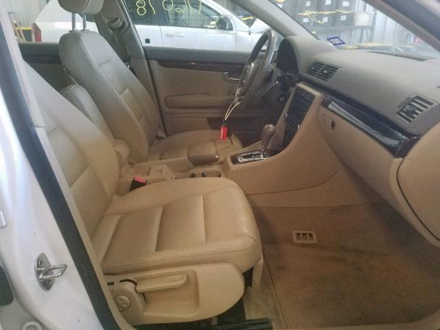WAUAF78EX8A168999 - 2008 AUDI A4 2.0T WHITE photo 5
