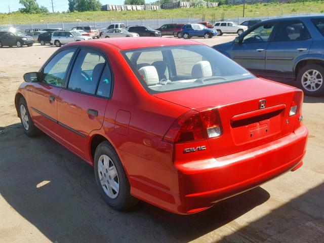 1HGES16345L020279 - 2005 HONDA CIVIC DX V RED photo 3