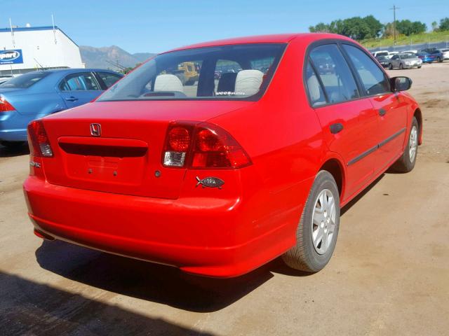 1HGES16345L020279 - 2005 HONDA CIVIC DX V RED photo 4