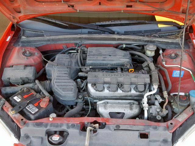 1HGES16345L020279 - 2005 HONDA CIVIC DX V RED photo 7