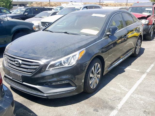 5NPE34AF9FH106336 - 2015 HYUNDAI SONATA SPO BLACK photo 2