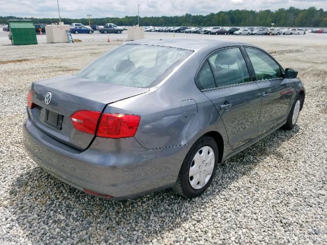 3VW2K7AJ6BM337501 - 2011 VOLKSWAGEN JETTA BASE GRAY photo 4