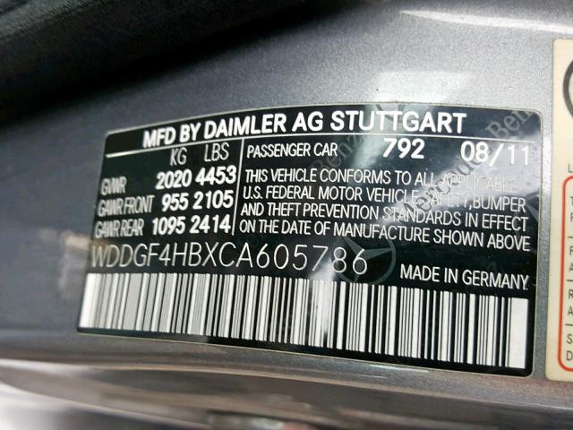 WDDGF4HBXCA605786 - 2012 MERCEDES-BENZ C 250 SILVER photo 10