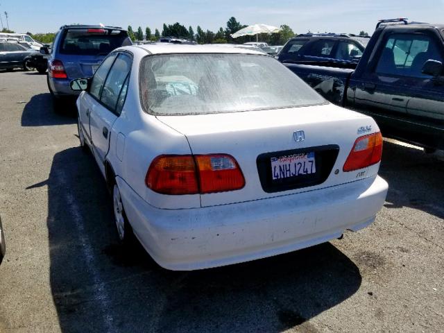 JHMEJ6627YS008500 - 2000 HONDA CIVIC DX WHITE photo 3