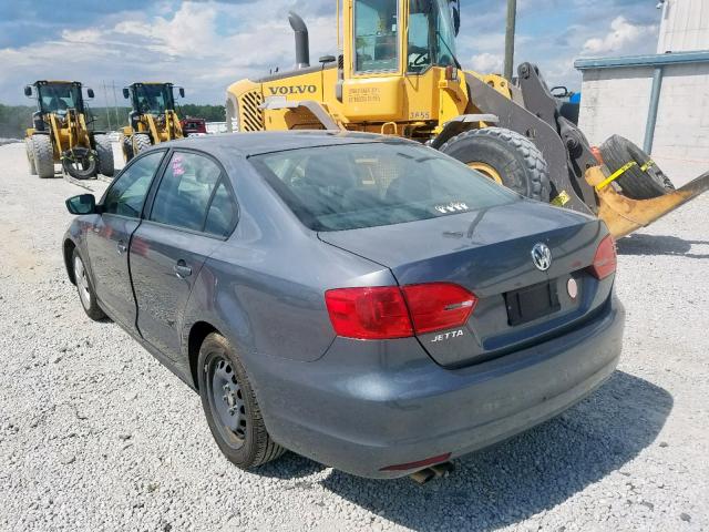 3VW2K7AJ9CM393837 - 2012 VOLKSWAGEN JETTA BASE SILVER photo 3