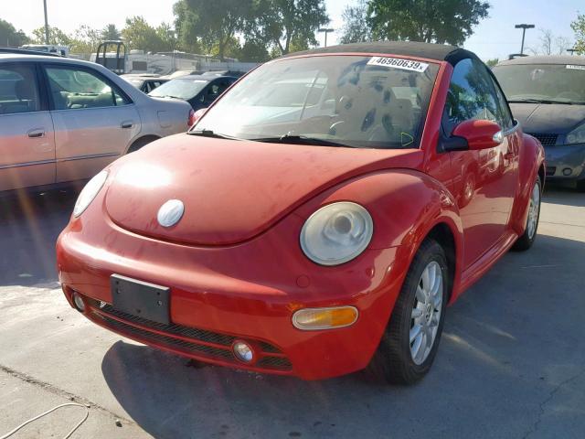 3VWCM31Y05M365822 - 2005 VOLKSWAGEN NEW BEETLE Qırmızı foto 2