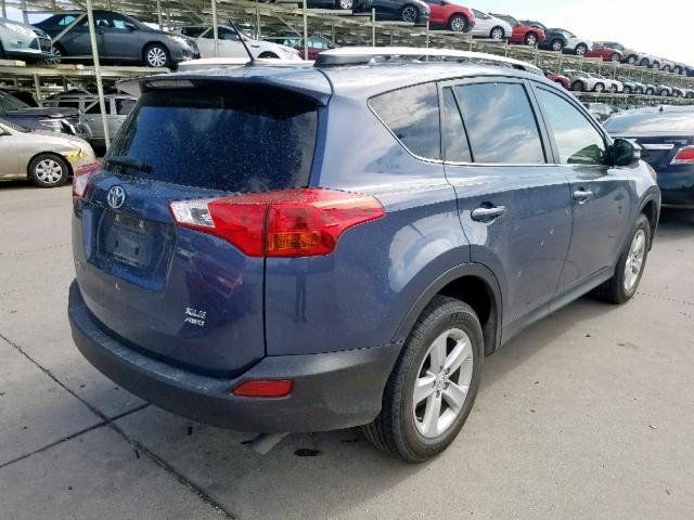 JTMRFREV4ED095404 - 2014 TOYOTA RAV4 XLE BLUE photo 4