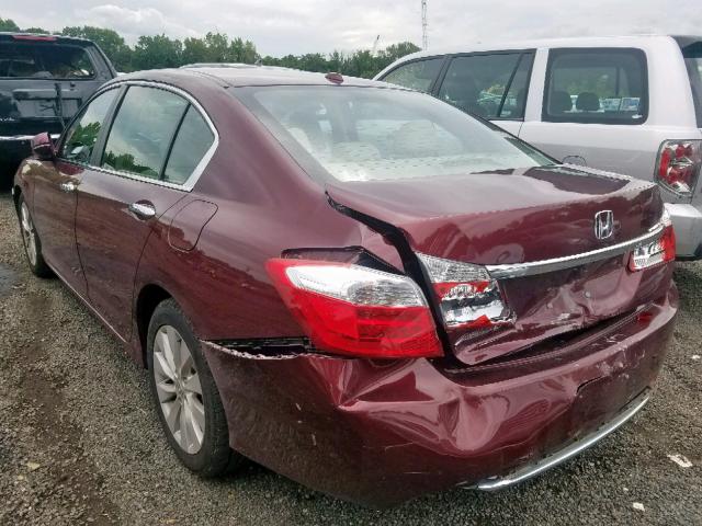 1HGCR2F82DA212802 - 2013 HONDA ACCORD EXL BURGUNDY photo 3