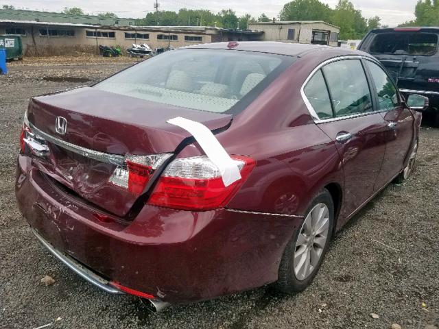 1HGCR2F82DA212802 - 2013 HONDA ACCORD EXL BURGUNDY photo 4