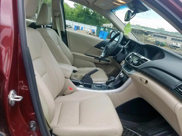 1HGCR2F82DA212802 - 2013 HONDA ACCORD EXL BURGUNDY photo 5