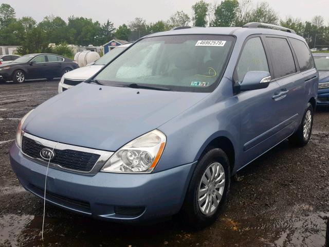 KNDMG4C78C6418322 - 2012 KIA SEDONA LX BLUE photo 2