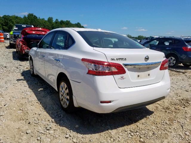 3N1AB7AP7FY266040 - 2015 NISSAN SENTRA S WHITE photo 3