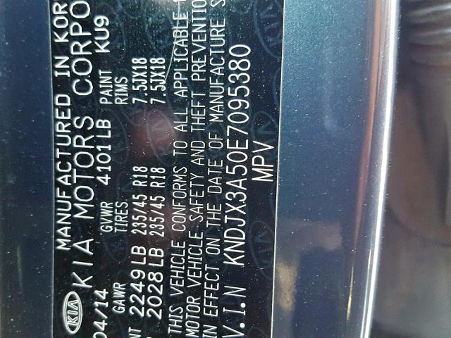 KNDJX3A50E7095380 - 2014 KIA SOUL ! Mavi foto 10
