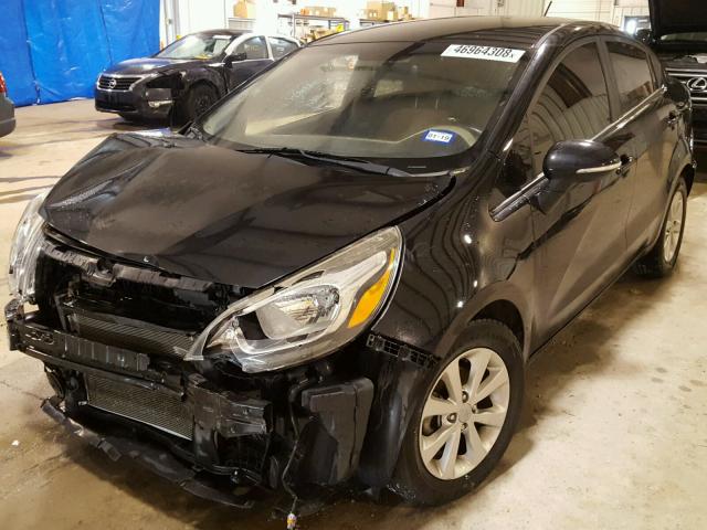 KNADN4A39D6233670 - 2013 KIA RIO EX BLACK photo 2