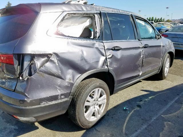 5FNYF6H13GB011877 - 2016 HONDA PILOT LX GRAY photo 9