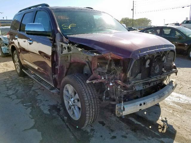 5TDKY5G15AS023687 - 2010 TOYOTA SEQUOIA LI MAROON photo 1