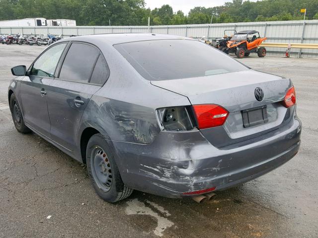 3VW2K7AJ8BM380141 - 2011 VOLKSWAGEN JETTA BASE CHARCOAL photo 3