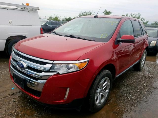 2FMDK3JC5CBA68914 - 2012 FORD EDGE SEL RED photo 2