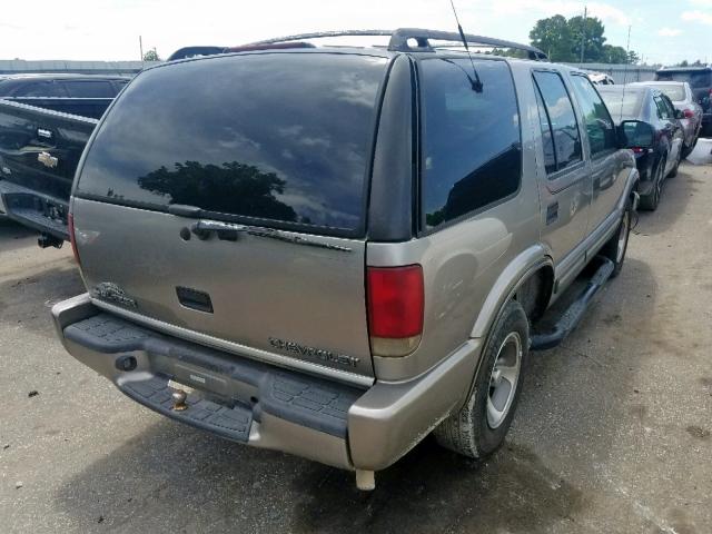 1GNCS13W9Y2351803 - 2000 CHEVROLET BLAZER BEIGE photo 4