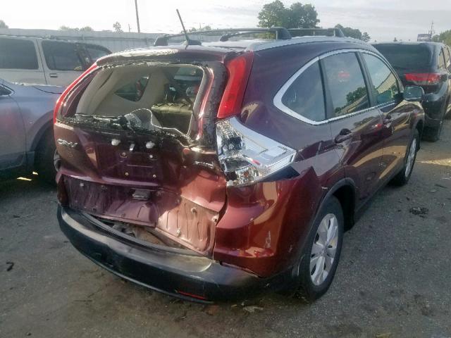 5J6RM4H73DL083801 - 2013 HONDA CR-V EXL MAROON photo 4