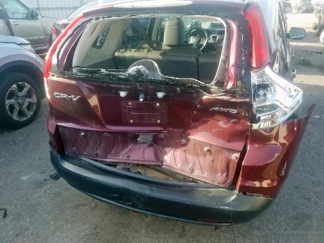 5J6RM4H73DL083801 - 2013 HONDA CR-V EXL MAROON photo 9