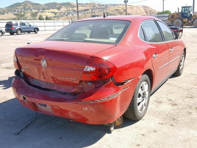 2G4WC582481209354 - 2008 BUICK LACROSSE C RED photo 4