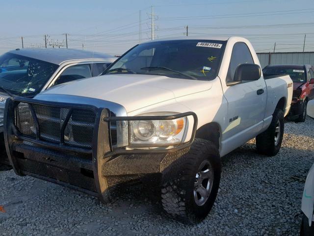 1D7HU16N68J227382 - 2008 DODGE RAM 1500 S WHITE photo 2