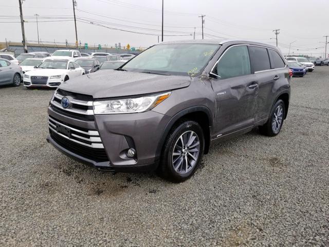 5TDJGRFH4JS038489 - 2018 TOYOTA HIGHLANDER GRAY photo 2